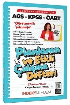 İndeks Akademi 2026 MEB-AGS ÖABT Öğretmenlik Yolculuğu Planlama ve Etkili Çalışma Defteri - Zeynep Salman İçli İndeks Akademi Yayıncılık