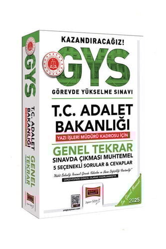 2025 T.C Adalet Bakanlığı Yazı İşleri Müdürü Kadrosu İçin Genel Tekrar Yargı Yayınları