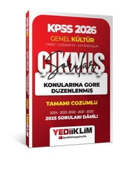 2026 KPSS Genel Kültür Konularına Göre Düzenlenmiş Tamamı Çözümlü Çıkmış Sorular Yediiklim Yayınları