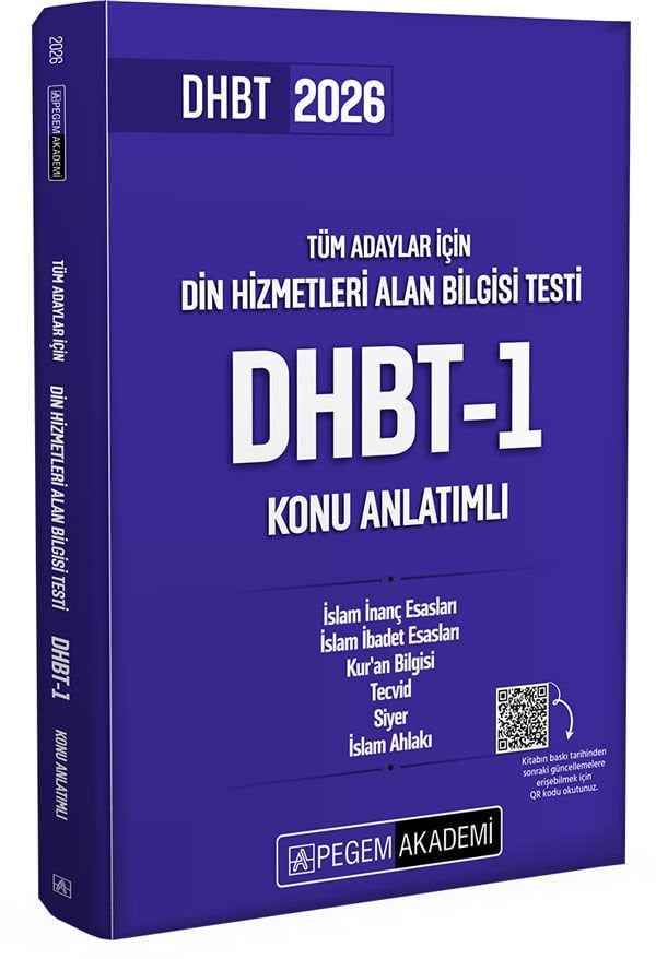 2026 Din Hizmetleri Alan Bilgisi Testi DHBT-1 Konu Anlatımlı Pegem Yayınları