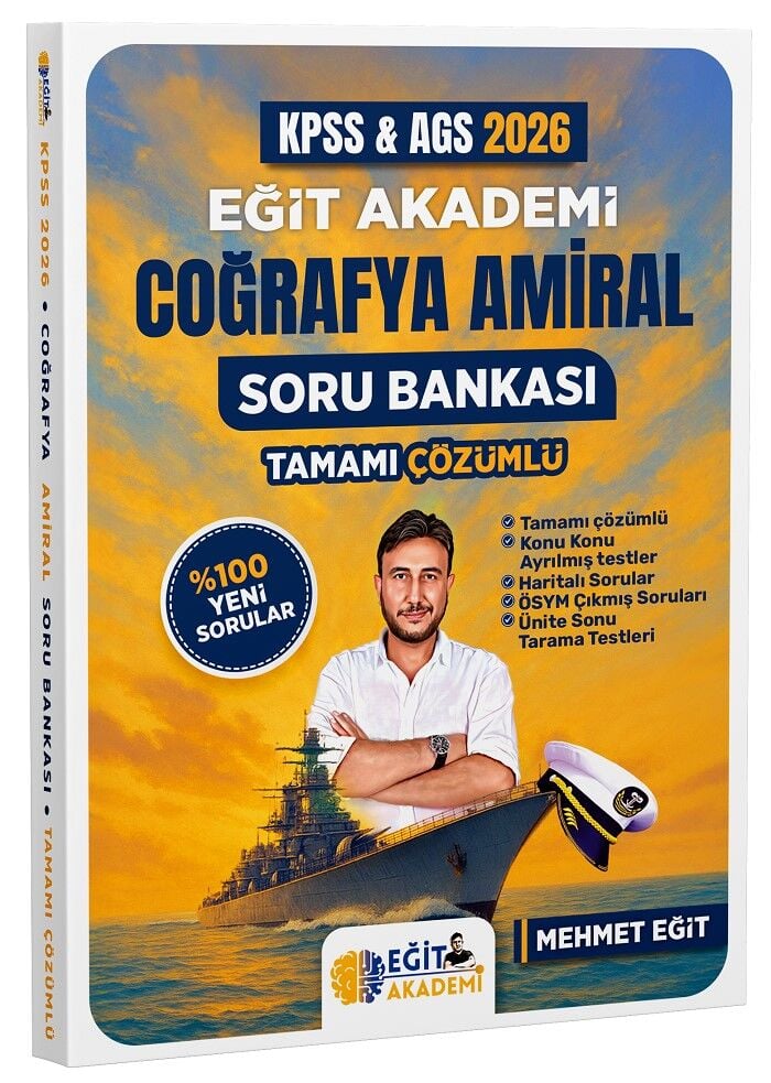 2026 KPSS MEB-AGS Coğrafya Amiral Soru Bankası Çözümlü Mehmet Eğit Eğit Akademi