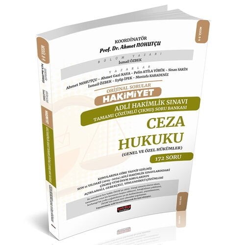 Orijinal Sorular HAKİMİYET Adli Hakimlik Ceza Hukuku Çıkmış Soru Bankası Savaş Yayınları