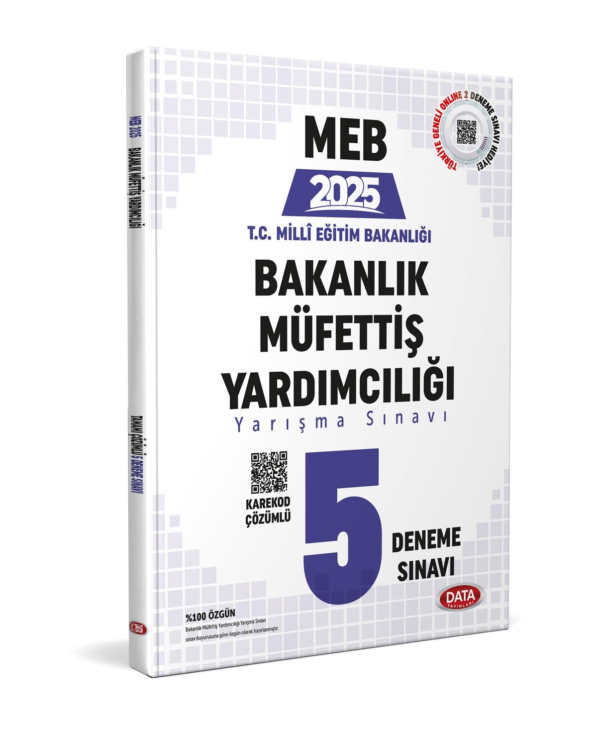MEB Bakanlık Müfettiş Yardımcılığı 5 Deneme Sınavı - Karekod Çözümlü Data Yayınları