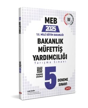 MEB Bakanlık Müfettiş Yardımcılığı 5 Deneme Sınavı - Karekod Çözümlü Data Yayınları