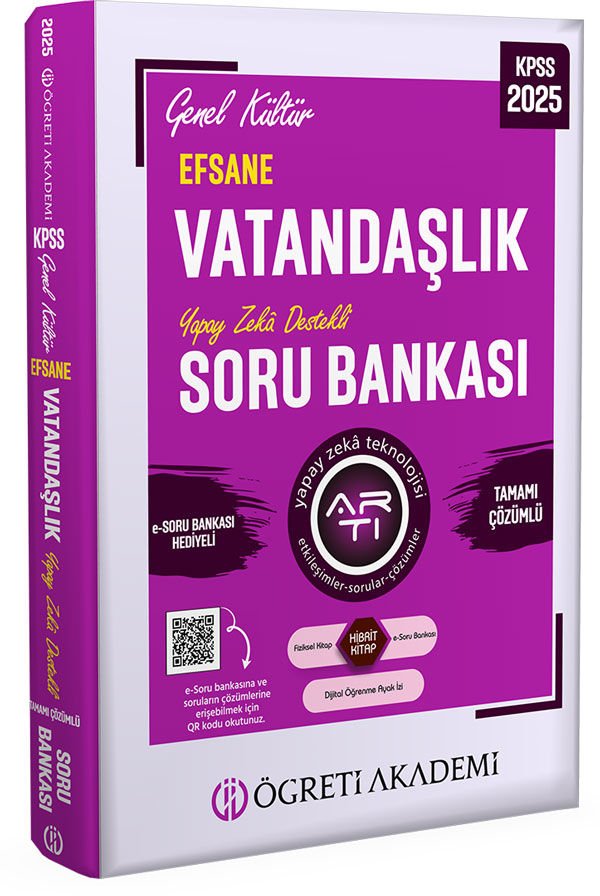 2025 KPSS Genel Kültür Efsane Vatandaşlık Tamamı Çözümlü Soru Bankası Pegem Yayınları
