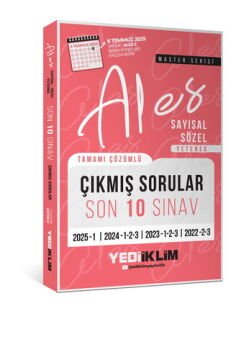 ALES Master Serisi Sayısal Sözel Yetenek Tamamı Çözümlü Son 10 Sınav Çıkmış Sorular (6 Temmuz 2025 Ales-2 Ekli) Yediiklim Yayınları