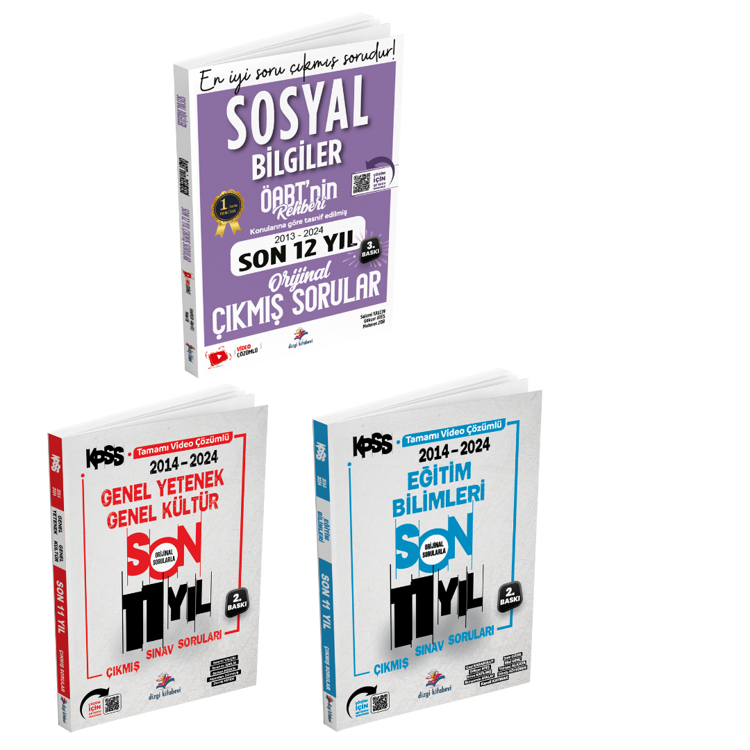 Dizgi Kitap KPSS ÖABT'nin Rehberi Sosyal Bilgiler Öğretmenliği, Eğitim Bilimleri ve Genel Yetenek Genel Kültür Video Çözümlü Orijinal Çıkmış Sorular Seti 2025