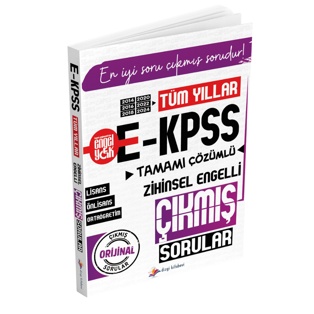 Dizgi Kitap EKPSS Tüm Yıllar Tamamı Çözümlü Zihinsel Engelli Çıkmış Sorular (2014-2016-2018-2020-2022-2024 Orijinal Sorular)