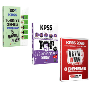 Dizgi Kitap 2026 KPSS Türkiye Geneli 5 Deneme, TOP 5 Tamamı PDF Çözümlü 5 Deneme ve Yediiklim Yayınları ÖSYM NE SORAR 8 Deneme Seti