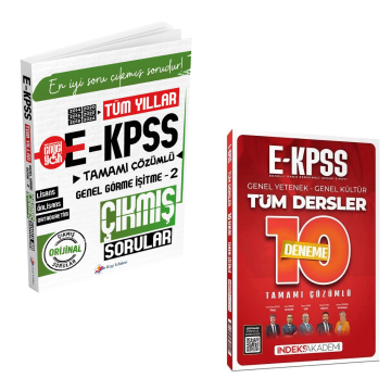 Dizgi Kitap EKPSS Tüm Yıllar Tamamı Çözümlü Genel Görme İşitme 2 Çıkmış Sorular (2014-2016-2018-2020-2022-2024 Orijinal Sorular) & EKPSS 10 Deneme Çözümlü İndeks Akademi Yayıncılık Seti