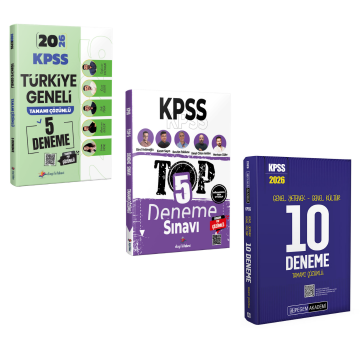 Dizgi Kitap 2026 KPSS Türkiye Geneli 5 Deneme, TOP 5 Tamamı PDF Çözümlü 5 Deneme ve Pegem Yayınları GY-GK 10 Deneme Seti