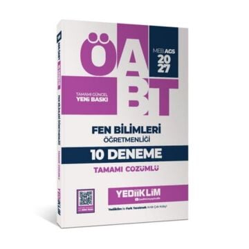 Yediiklim Yayınları 2027 MEB AGS ÖABT Fen Bilimleri Öğretmenliği Tamamı Çözümlü 10 Deneme