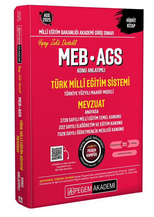2025 MEB-AGS Konu Anlatımlı Türk Milli Eğitim Sistemi-Mevzuat Pegem Yayınları