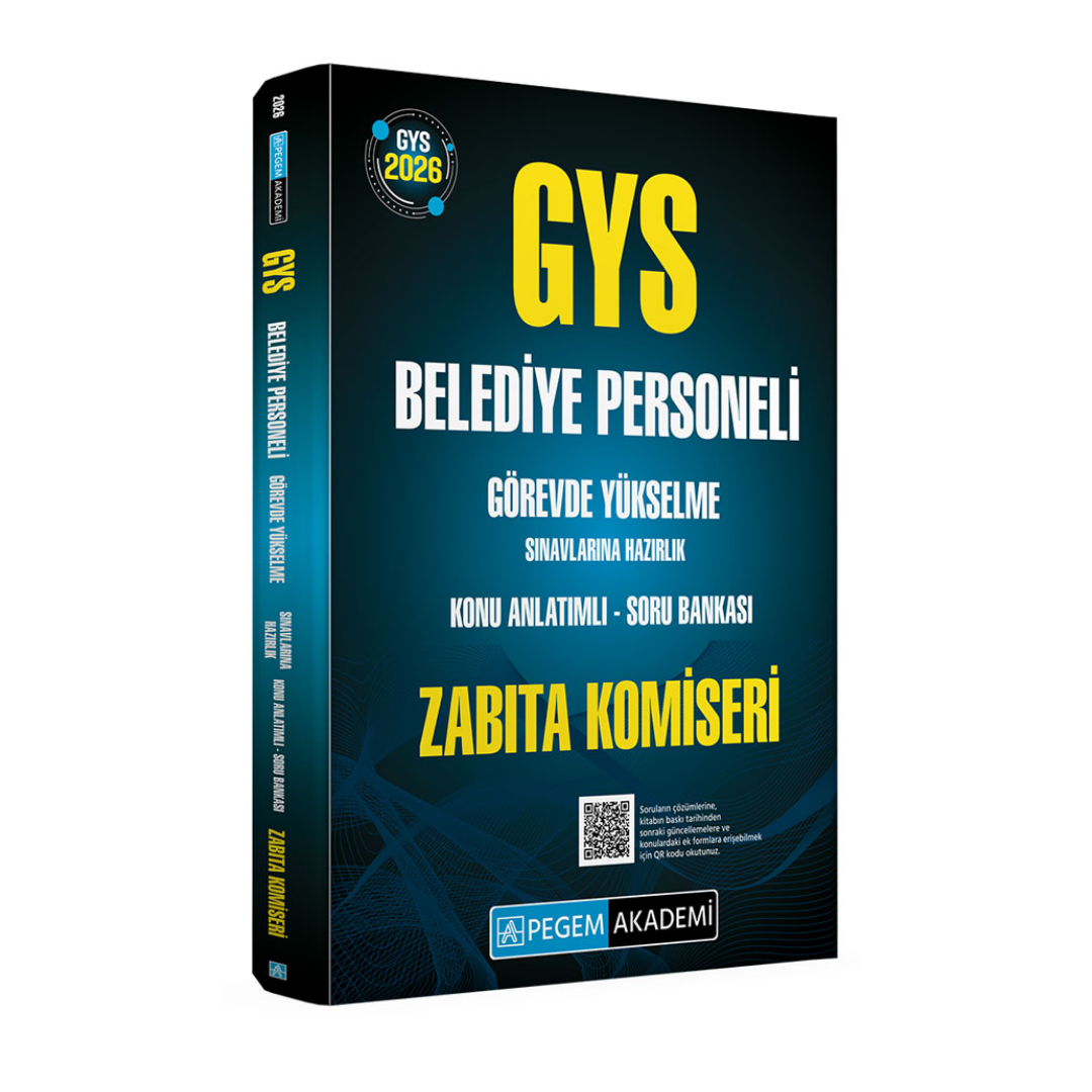 2026 GYS Belediye Personeli Görevde Yükselme Sınavlarına Hazırlık Konu Anlatımlı Soru Bankası ZABITA KOMİSERİ Pegem Yayınları