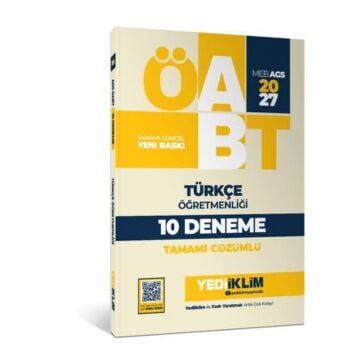 Yediiklim Yayınları 2027 MEB-AGS ÖABT Türkçe Öğretmenliği Tamamı Çözümlü 10 Deneme