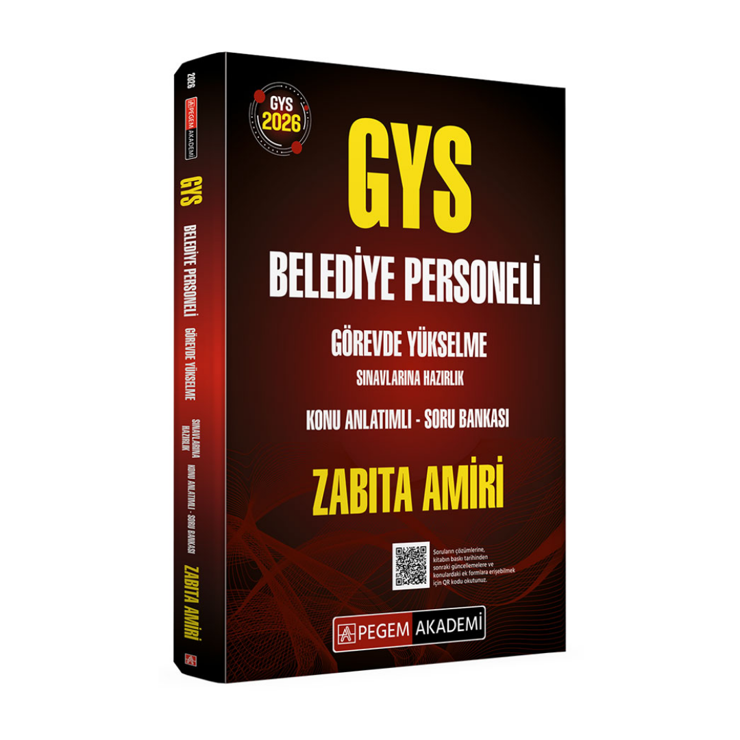 2026 GYS Belediye Personeli Görevde Yükselme Sınavlarına Hazırlık Konu Anlatımlı Soru Bankası ZABITA AMİRİ Pegem Yayınları