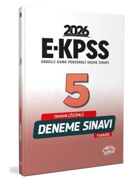 EKPSS Tamamı Çözümlü 5 Deneme Sınavı Editör Yayınları