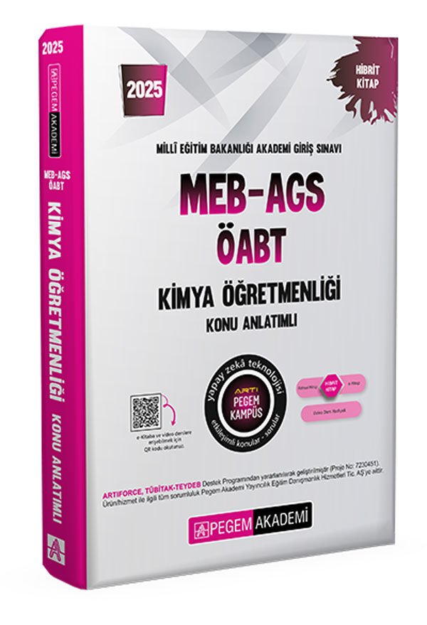 2025 MEB-AGS-ÖABT Kimya Öğretmenliği Konu Anlatımlı Pegem Yayınları