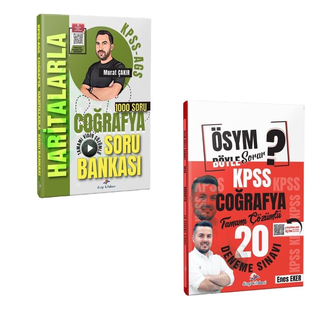 Dizgi Kitap 2026 Kpss Meb Ags Haritalarla Coğrafya Soru Bankası & ÖSYM Böyle Sorar KPSS Coğrafya Tamamı PDF Çözümlü 20 Deneme Seti
