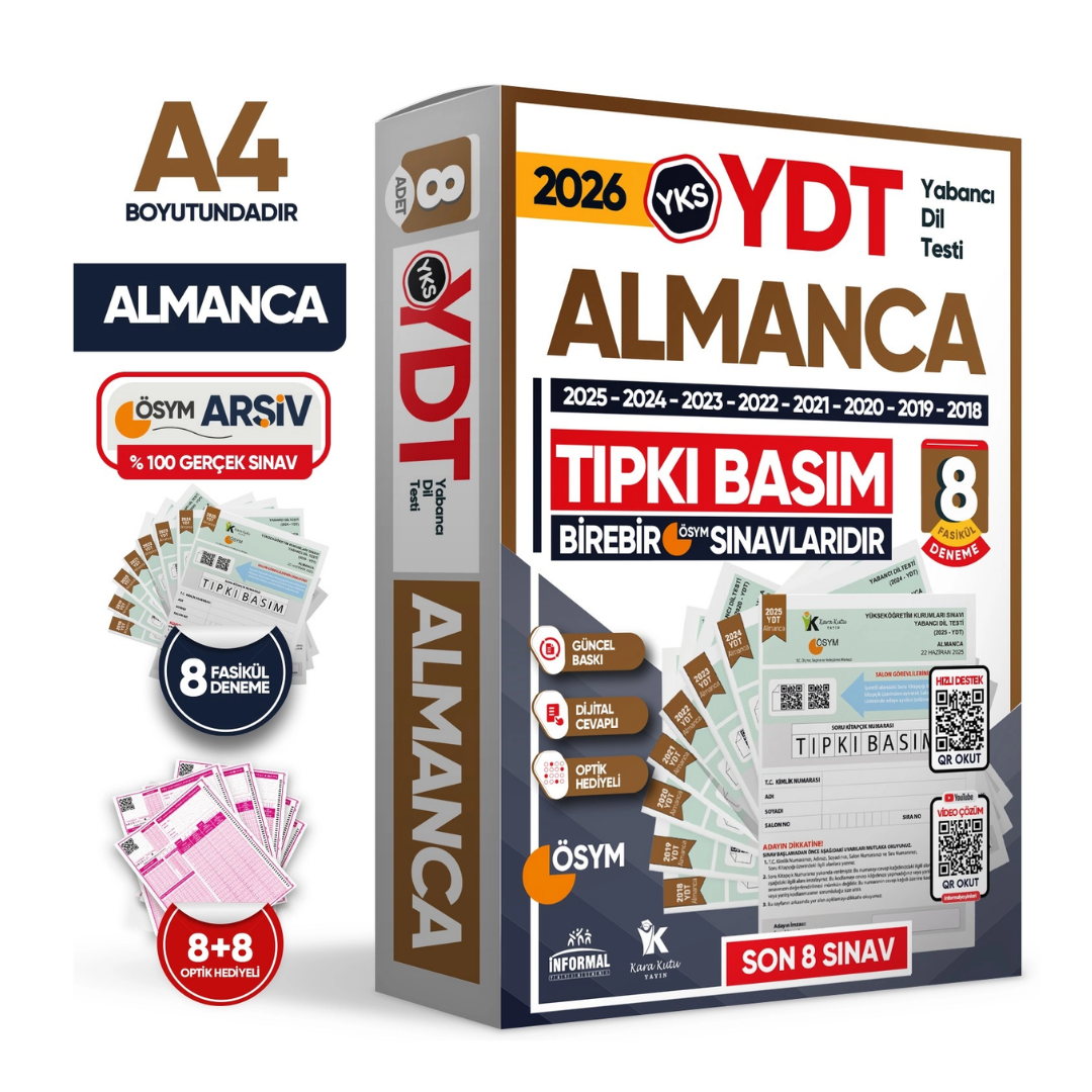 2025 YKS YDT (Yabancı Dil Testi) ALMANCA ÖSYM Çıkmış Soru Tıpkı Basım Deneme Paketi 7li Türkiye Geneli İnformal Yayınları