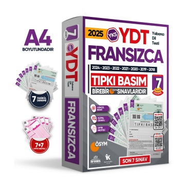 2025 YKS YDT (Yabancı Dil Testi) FRANSIZCA ÖSYM Çıkmış Soru Tıpkı Basım Deneme Paketi 7li Türkiye Geneli İnformal Yayınları