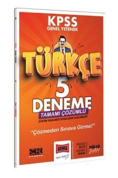 Yargı Yayınları 2024 KPSS Genel Yetenek Türkçe Tamamı Çözümlü 5 Deneme (Mikail Şan)