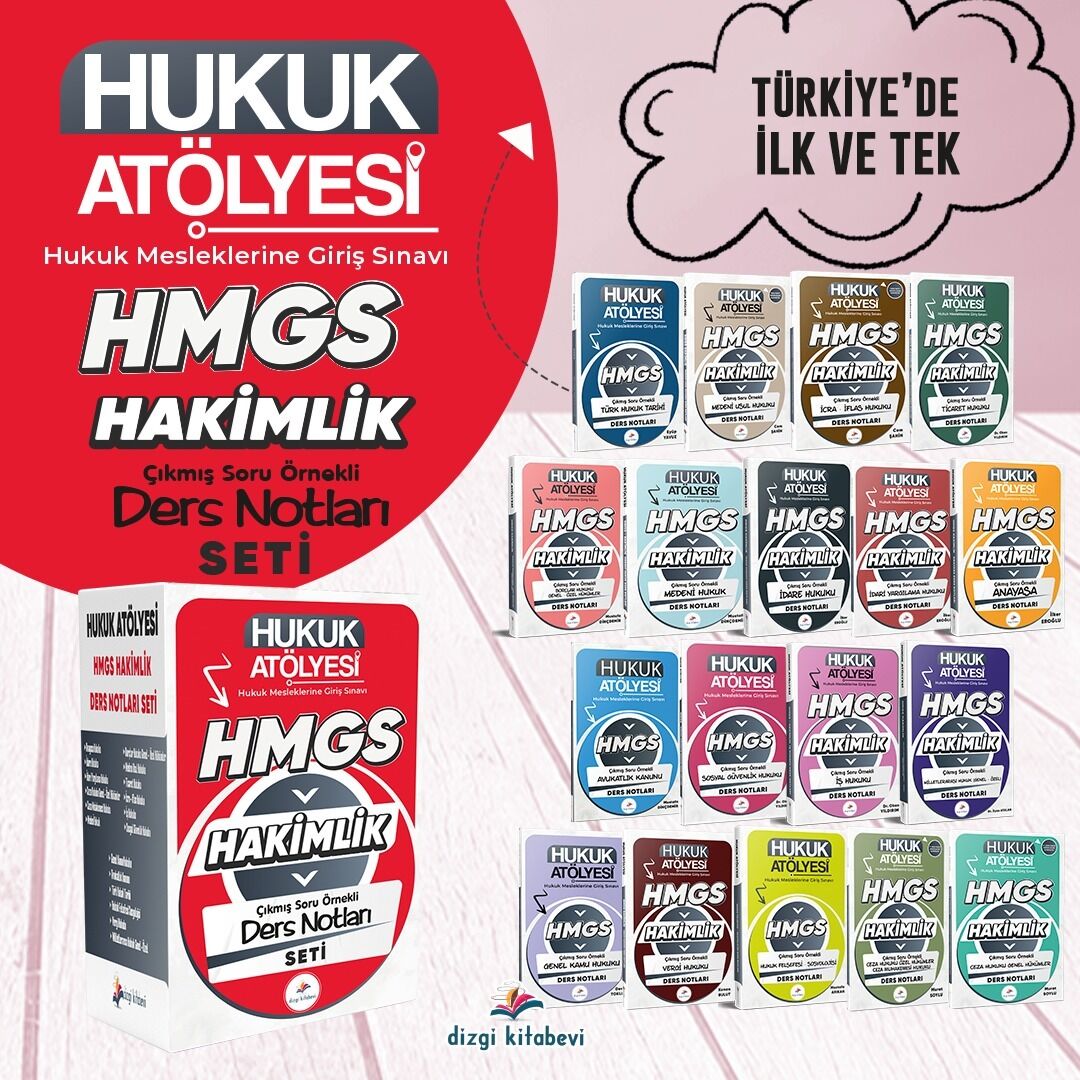 Dizgi Kitap 2026 Hukuk Atölyesi HMGS Hakimlik Çıkmış Soru Örnekli Ders Notları Seti