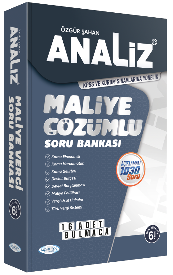 ANALİZ MALİYE ÇÖZÜMLÜ SORU BANKASI 6. BASKI