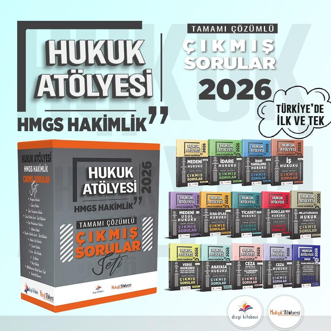 Dizgi Kitap 2026 Hukuk Atölyesi HMGS Hakimlik Tamamı Çözümlü Çıkmış Sorular Seti