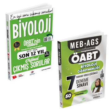 Dizgi Kitap 2025 Meb Ags ÖABT Biyoloji Öğretmenliği Tamamı Video Çözümlü 7 Deneme Sınavı ve Son 12 Yıl Video Çözümlü Orijinal Çıkmış Sorular Seti Zeynep Sözen Göçmen