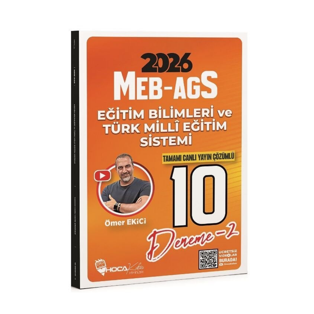 Hoca Kafası Yayınları 2026 MEB-AGS Eğitim Bilimleri ve Türk Milli Eğitim Sistemi 10 Deneme Çözümlü - Ömer Ekici