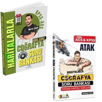 Dizgi Kitap 2026 KPSS MEB-AGS Haritalarla Coğrafya Tamamı Video Çözümlü Soru Bankası - Murat Çakır ve Eğit Akademi Haritalarla Atak Coğrafya Soru Bankası Mehmet Eğit Seti