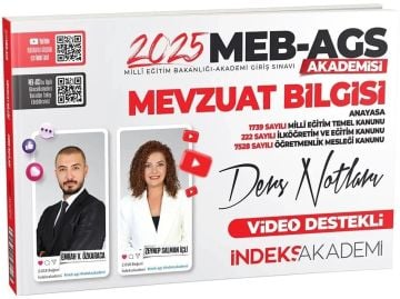 İndeks Akademi 2025 MEB AGS Akademisi Mevzuat Bilgisi Video Ders Notları - Emrah Vahap Özkaraca, Zeynep Salman İçli İndeks Akademi Yayıncılık