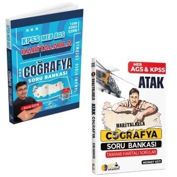 Dizgi Kitap 2026 KPSS MEB-AGS Haritalarla Coğrafya Tamamı Video Çözümlü Soru Bankası - Kazım Sayın ve Eğit Akademi Haritalarla Atak Coğrafya Soru Bankası Mehmet Eğit Seti