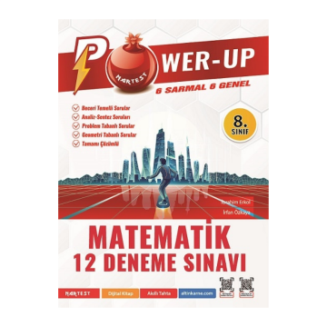 Nartest Yayınları 8. Sınıf Power-up Matematik 12 Deneme Sınavı Kırmızı