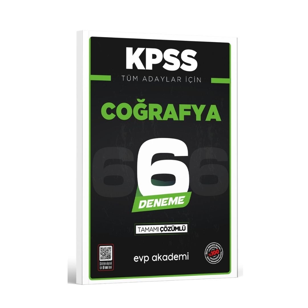 KPSS Tüm Adaylar İçin Coğrafya 6 Deneme Tamamı Çözümlü EVP Akademi