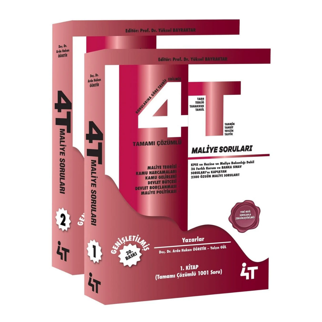 KPSS A Grubu 4T Maliye Soruları Soru Bankası 20. Baskı - Arda Hakan Öğretir 4T Yayınları