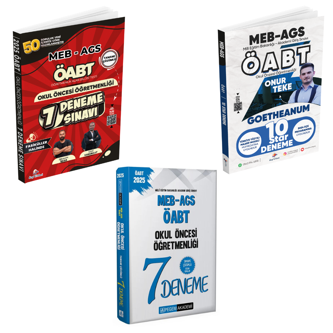 2025 Meb Ags Öabt Okul Öncesi Öğretmenliği Kazandıran 3'lü Deneme Seti