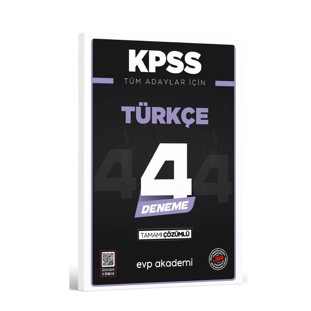 EVP Akademi KPSS Tüm Adaylar İçin Türkçe 4 Deneme Tamamı Çözümlü