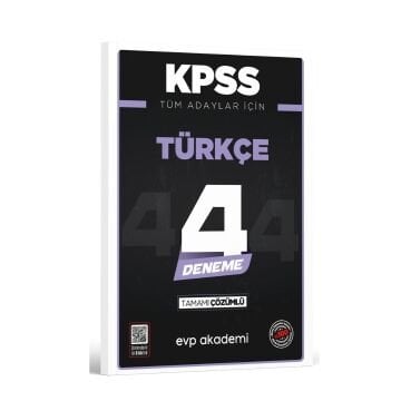 EVP Akademi KPSS Tüm Adaylar İçin Türkçe 4 Deneme Tamamı Çözümlü