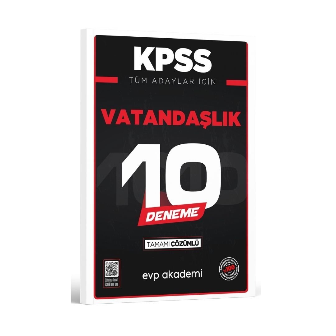 EVP Akademi KPSS Tüm Adaylar İçin Vatandaşlık 10 Deneme Tamamı Çözümlü