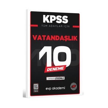 EVP Akademi KPSS Tüm Adaylar İçin Vatandaşlık 10 Deneme Tamamı Çözümlü