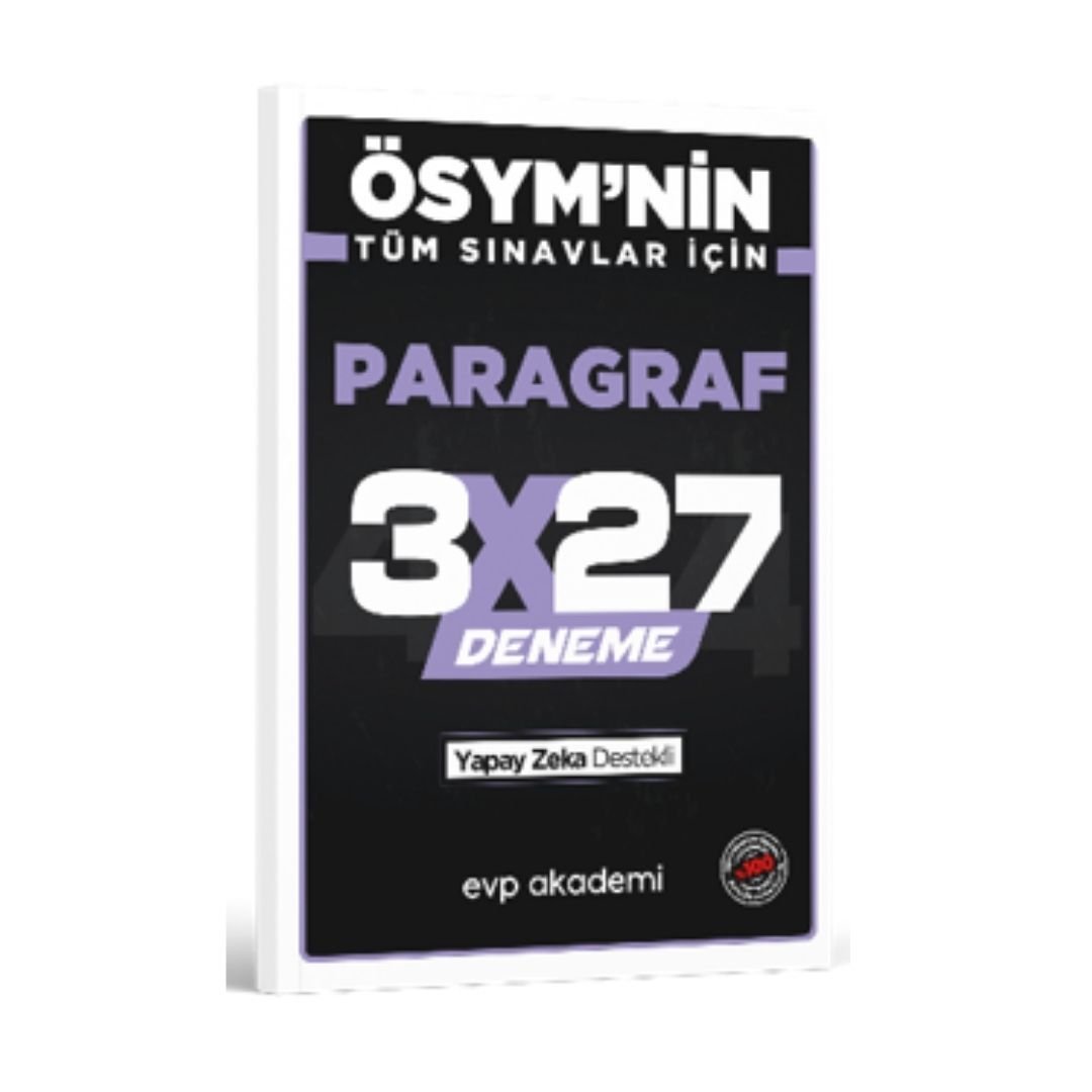 EVP Akademi ÖSYM'nin Tüm Sınavlar İçin 3x27 Paragraf Deneme