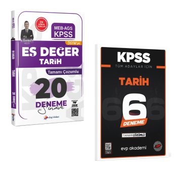 Dizgi Kitap 2026 KPSS MEB AGS ÖSYM'YE Eş Değer Tarih 20 Deneme & KPSS Tüm Adaylar İçin Tarih 6 Deneme Evp Akademi Seti