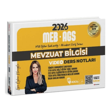 Hoca Kafası Yayınları 2026 MEB-AGS Mevzuat Bilgisi Video Ders Notları - Esra Özkan Karaoğlu
