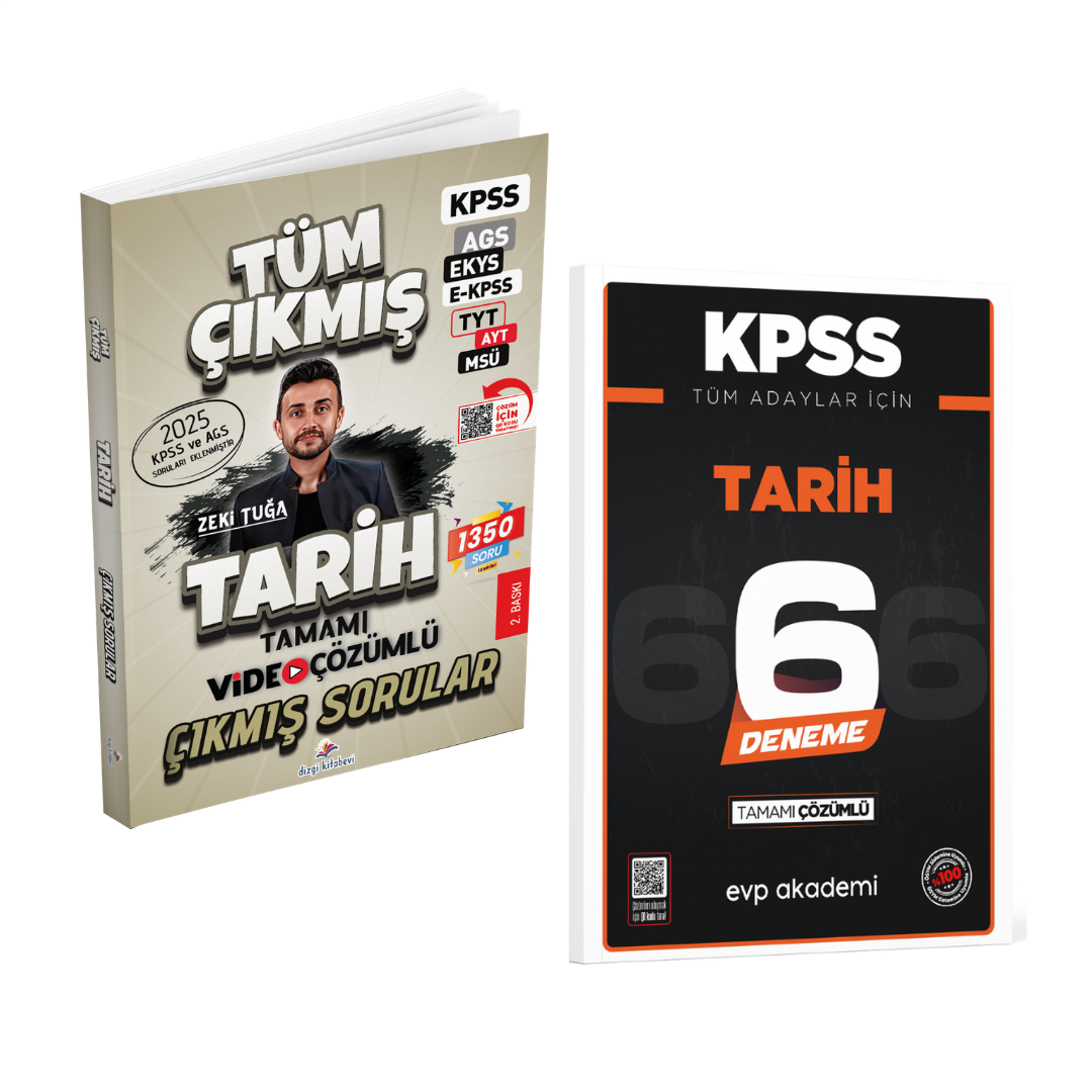 Dizgi Kitap 2026 KPSS AGS Tarih Tüm Sınavlar Çıkmış Sorular & KPSS Tüm Adaylar İçin Tarih 6 Deneme Evp Akademi Seti