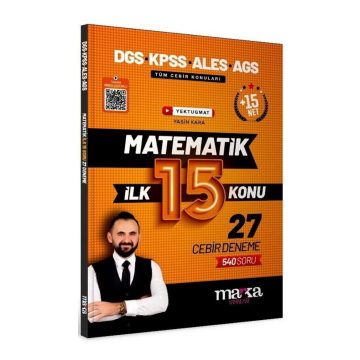 Marka Yayınları DGS KPSS ALES MEB-AGS Matematik YouTube Hocam İlk 15 Konu 27 Deneme Çözümlü Yektuğ Mat - Yasin Kara