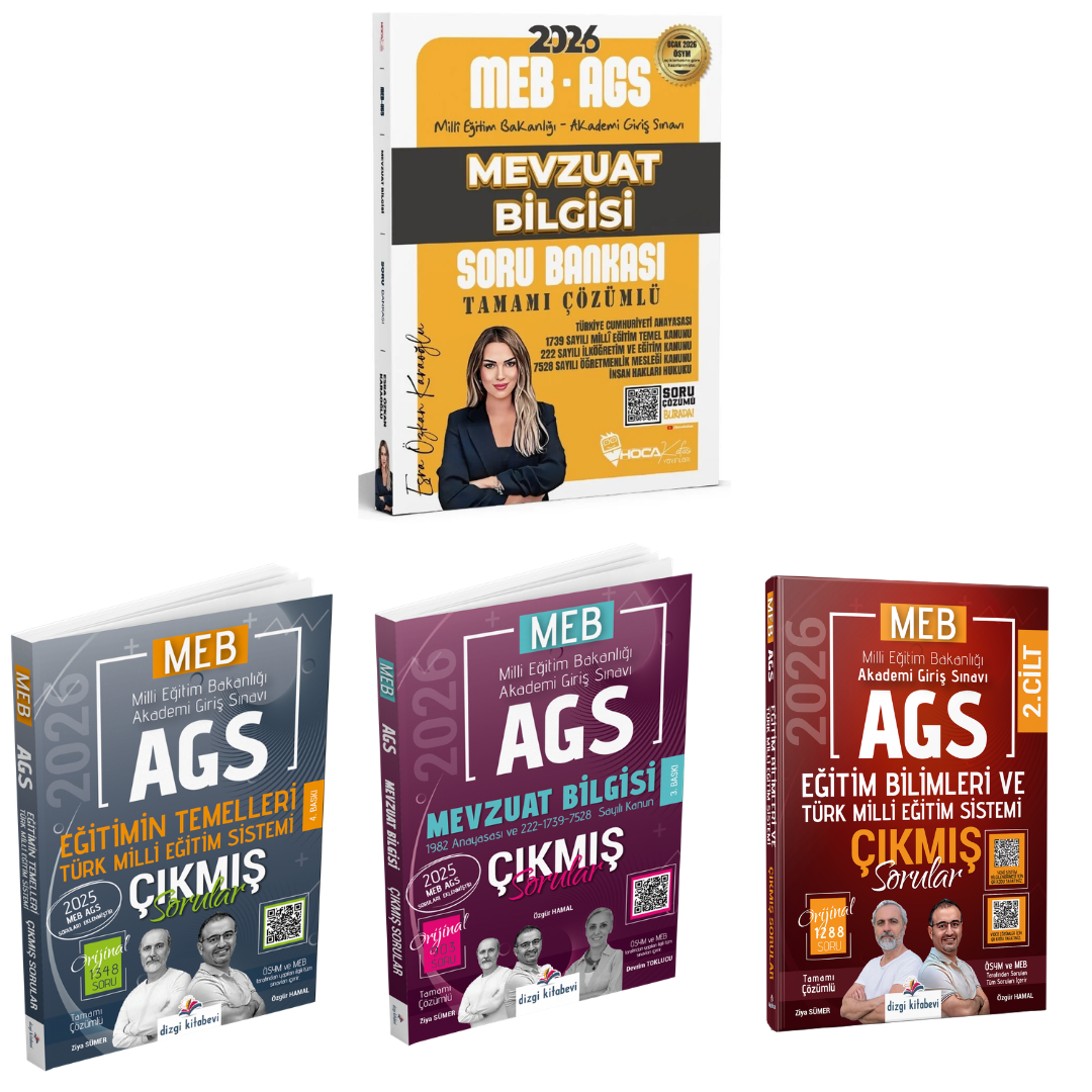 2026 MEB AGS Mevzuat Bilgisi Soru Bankası & AGS Eğitim Bilimleri ve Türk Eğitim Sistemi Çıkmış Sorular & AGS Mevzuat Bilgisi Çıkmış Sorular & AGS Eğitimin Temelleri Çıkmış Sorular Seti