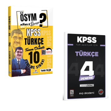 Dizgi Kitap 2026 KPSS ÖSYM Böyle Sorar Türkçe 10 Deneme ve EVP Akademi Tüm Adaylar İçin Türkçe 4 Deneme Seti