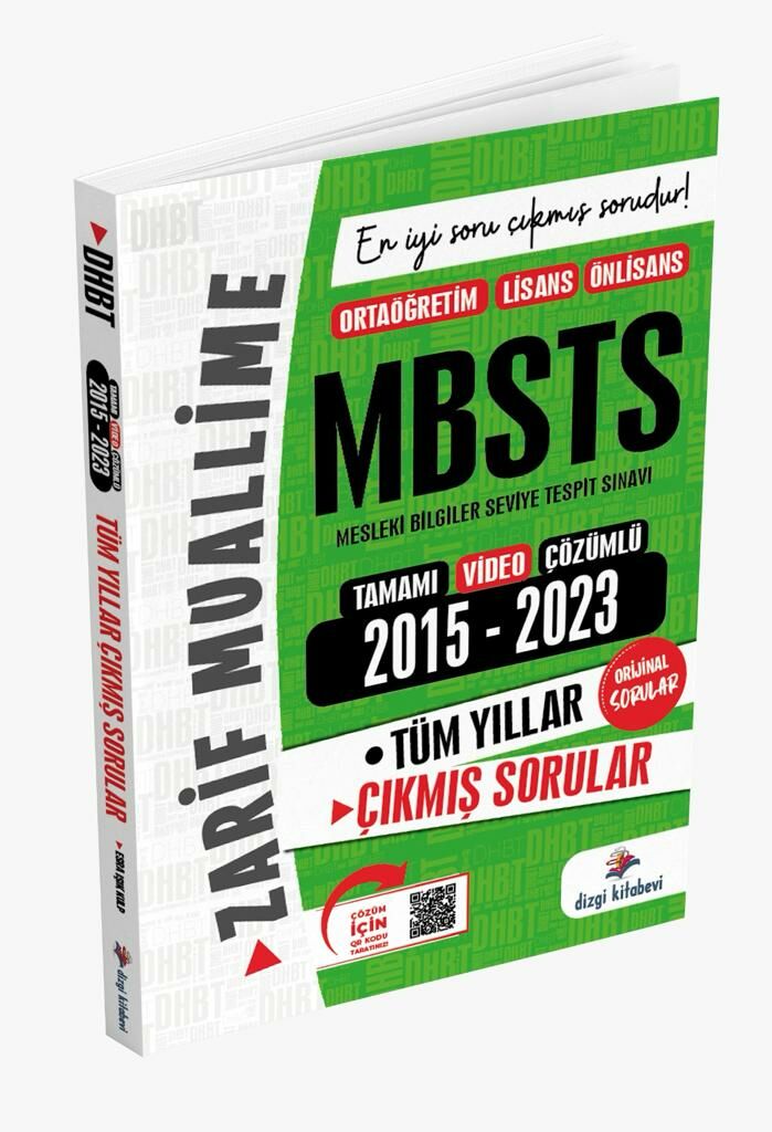 Dizgi Kitap MBSTS Son 9 Yıl Tamamı Video Çözümlü Orijinal Çıkmış Sorular-Zarif Muallime